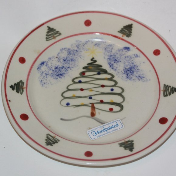 Emerson Creek Pottery Floral Plate Lot of 2 Dimension 7.5"  Hand Painted - Picture 3 of 6